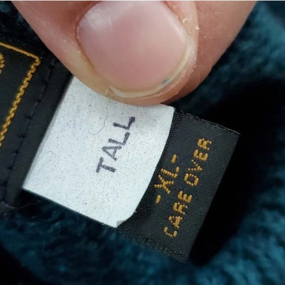 Eddie Bauer vintage 80s wool XL Tall sweater Men's Crewneck Sweater in Teal - Picture 4 of 8